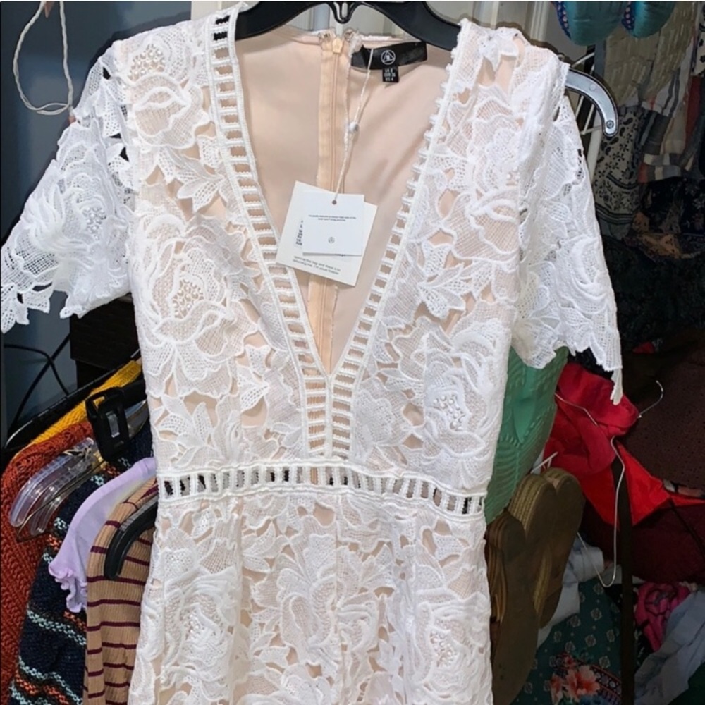 White Lace Misguided Romper